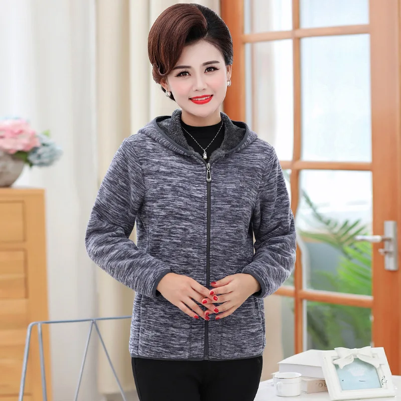 Женские куртки среднего и пожилого возраста флисовое утепленное демисезонное