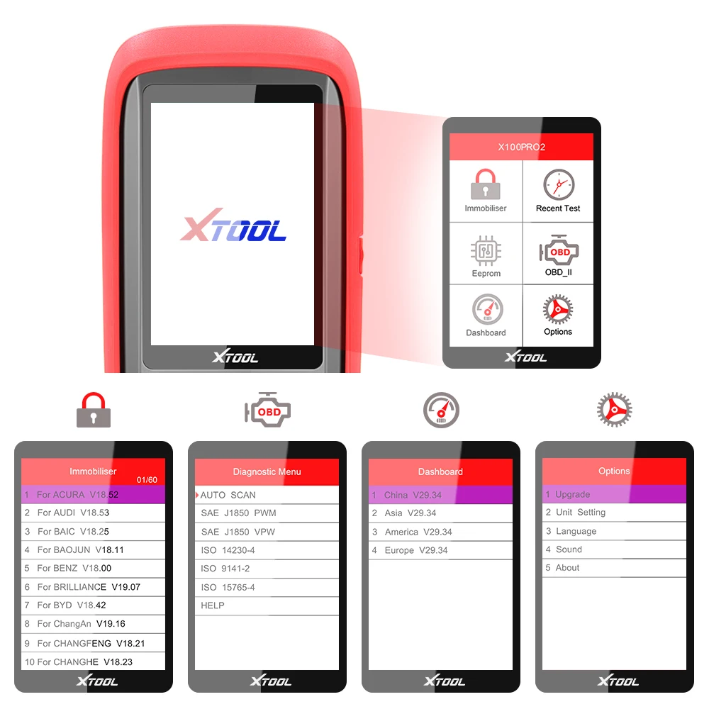 Оригинальный Автомобильный диагностический инструмент Xtool X100 Pro2 ключ ECU