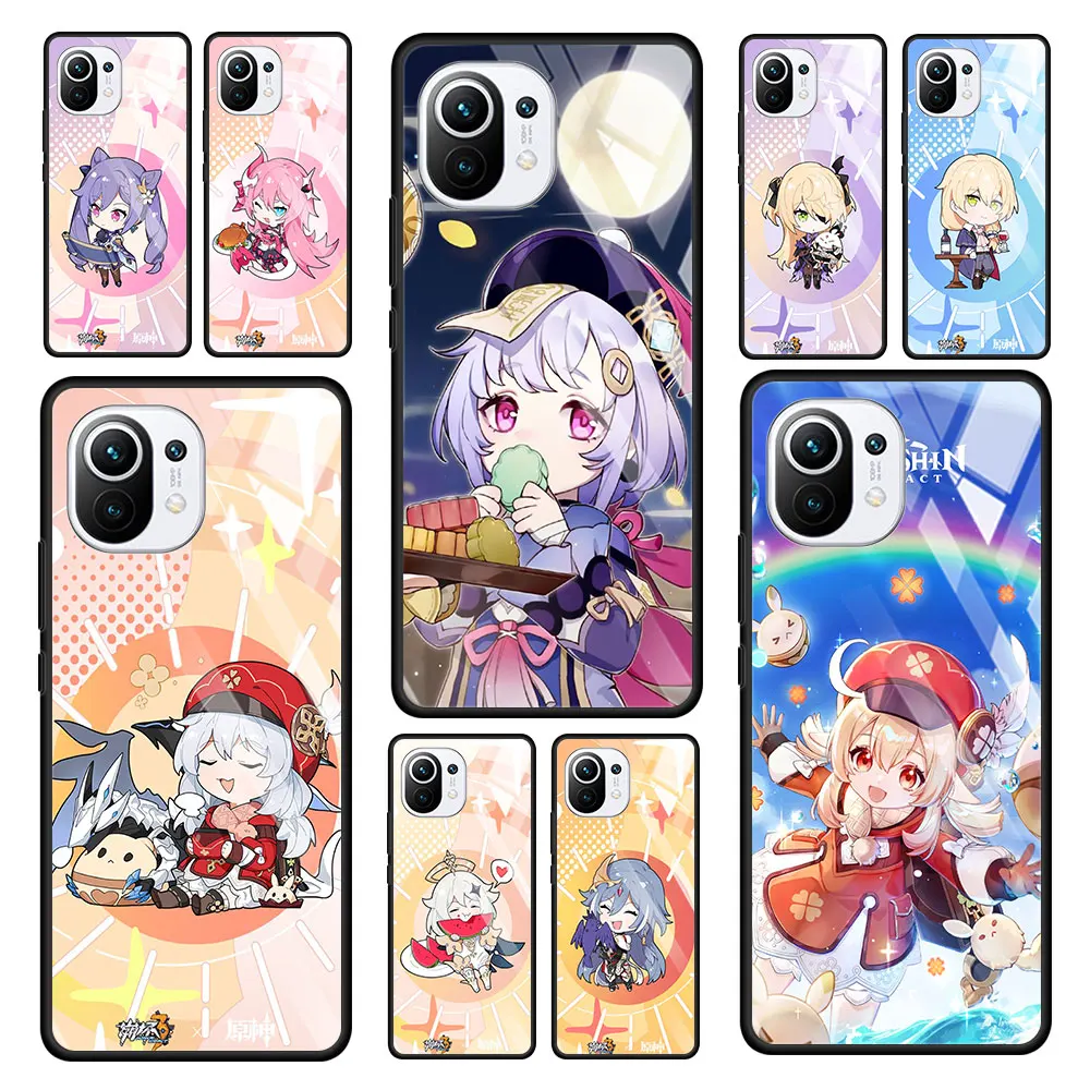 

Genshin Impact Case For Xiaomi Poco X3 NFC Note 9S 10 Pro 9 8 K40 7 Mi 10T Lite 9T 11 Coque Glass Phone Cover Funda