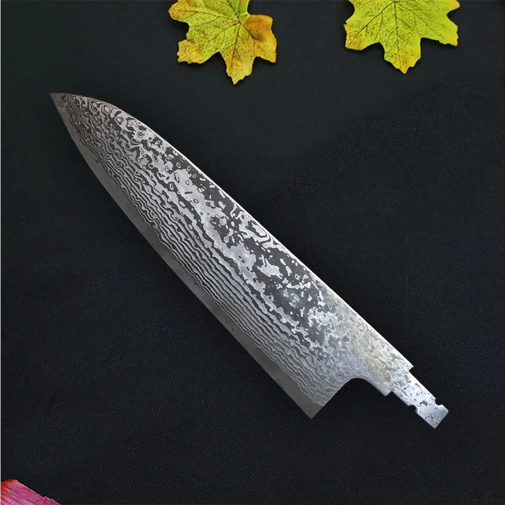 Нож шеф-повара из дамасской стали santoku amascus лезвие пустое 67 слоев японский