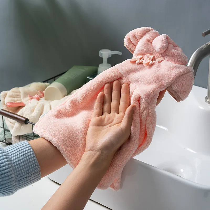 

Girl Cheongsam Clothes Shape Towel Super Absorbent Soft Coral Velvet Towels Household Kids Bathroom Supplies Dry Hand Cloth