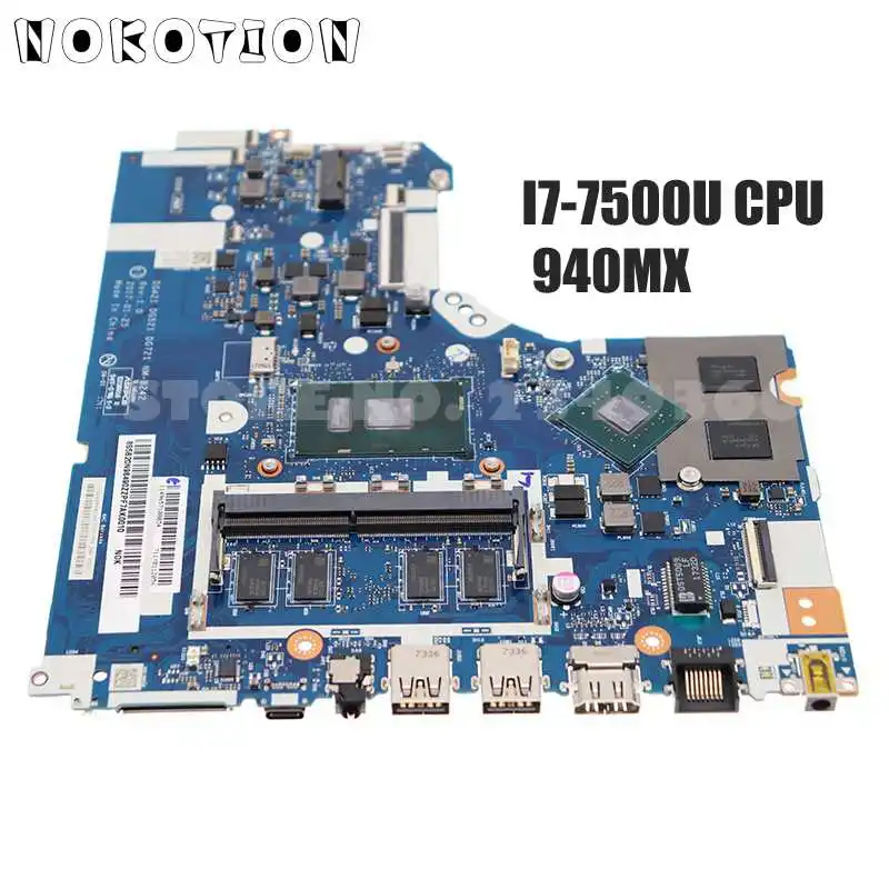 

NOKOTION 5B20N98490 DG421 DG521 DG721 NM-B242 для Lenovo 520-15IKB 320-15ISK Материнская плата ноутбука SR341 i7-7500U процессор 940MX GPU