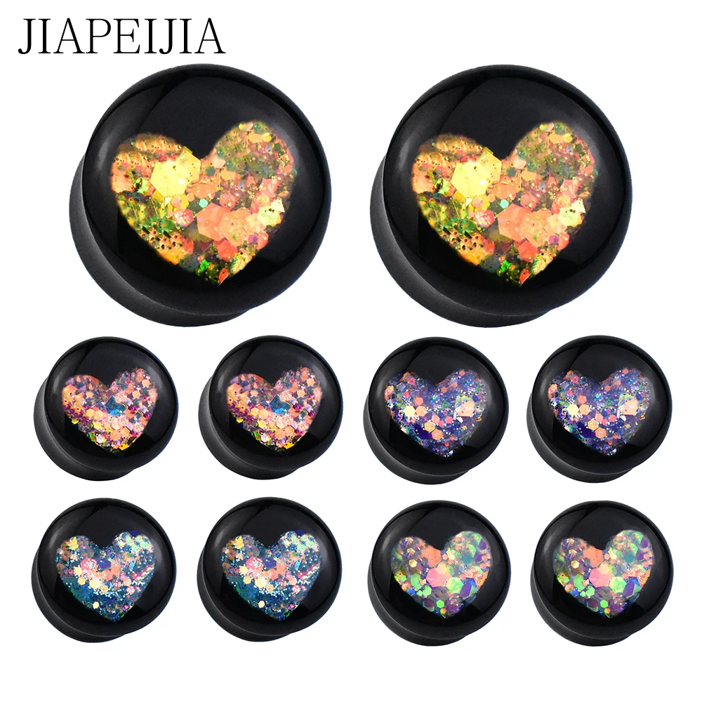 

8-42mm Big Size Heart-shaped Acrylic Ear Plugs Gauges and Tunnels Ear Stretcher Expander Body Piercing Jewelry