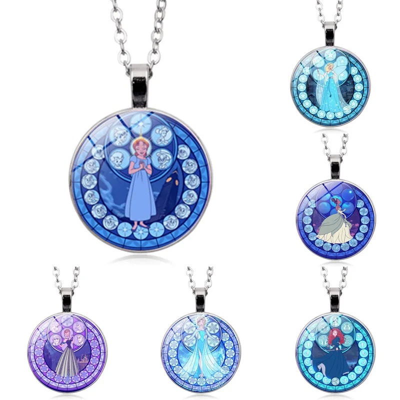 2020 Модное Новое Женское Ожерелье популярное стекло круглая Принцесса Анна Эльза
