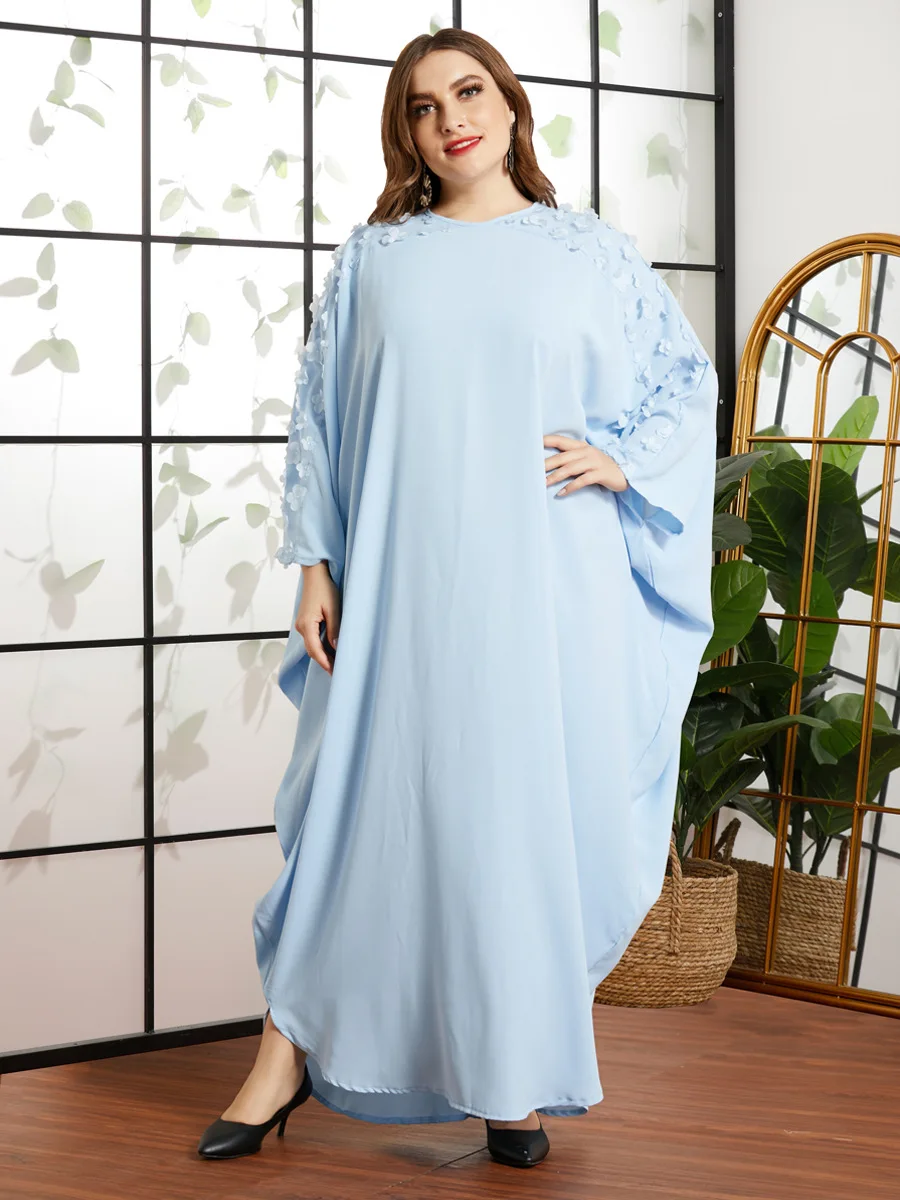Арабское, мусульманское платье Абая из Дубая, женское свободное кимоно с рукавами летучая мышь, платья Хиджаб, мусульманская одежда джилбаб... от AliExpress RU&CIS NEW