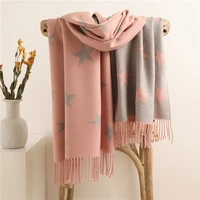 stars cashmerer scarf women thick warm winter blanket shawl and wraps female bufanda tassel pashmina stoles 2021 new