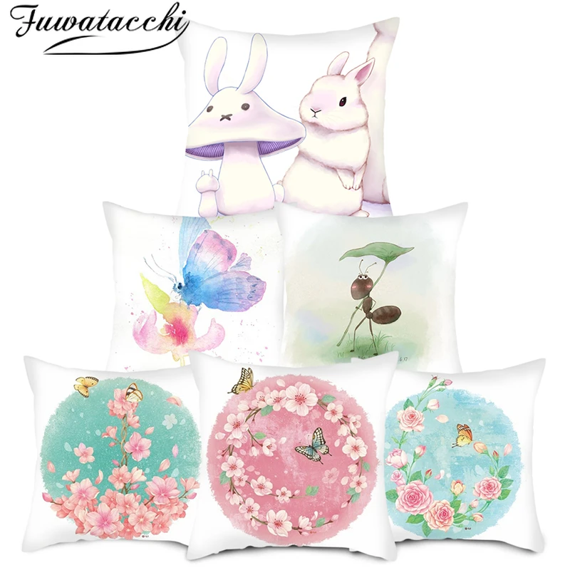 Fuwatacchi кошка изображение лисы чехол для подушки с животным принтом наволочки