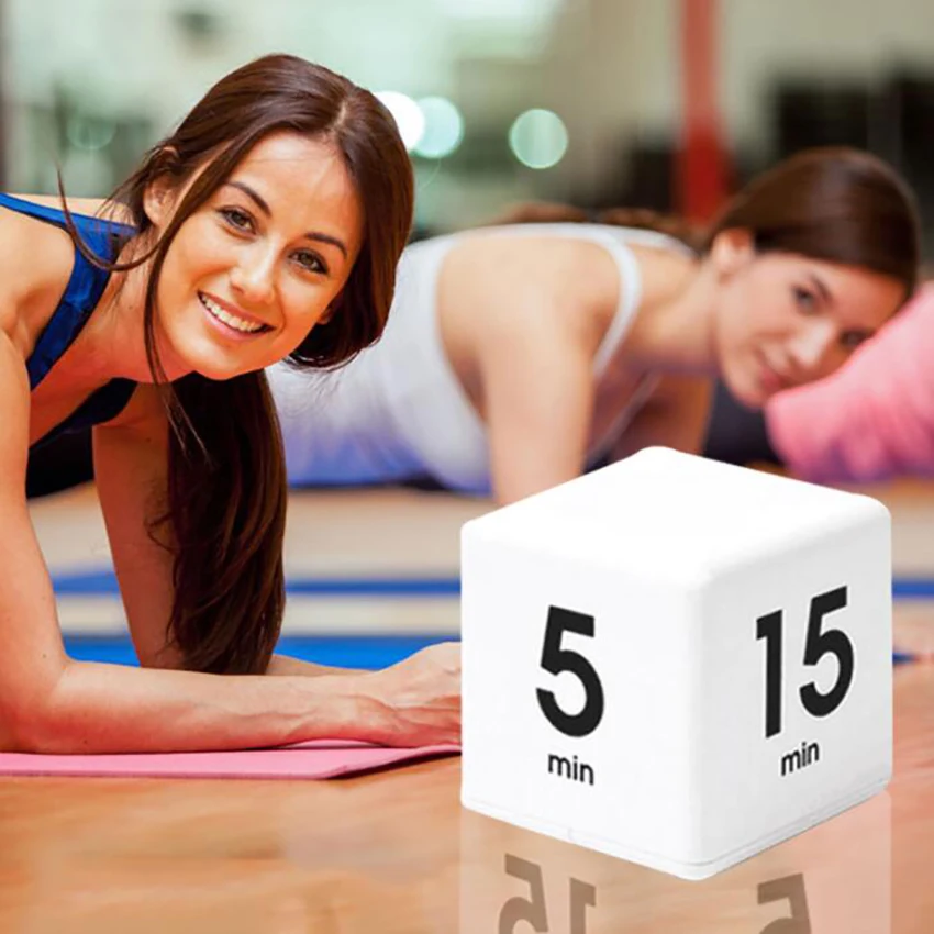 

Cube Timer, 1-3-5-10 Minutes, 15-20-30-60 Minutes, Time Management Reminder for Kitchen Cooking Baking, Kids, Workout, White