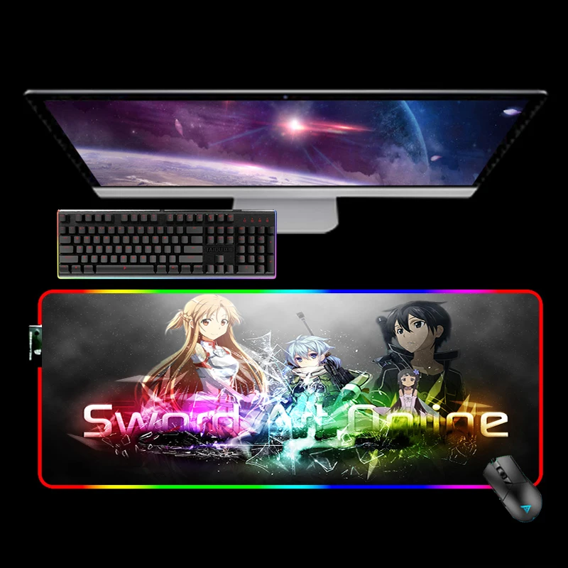 Коврик для мыши Sword Art Online нескользящий Настольный коврик игр с рисунком из аниме