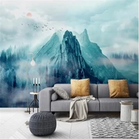 milofi factory custom wallpaper mural 3d nordic cloud sea artistic concept mountain peak landscape background wall paper mural