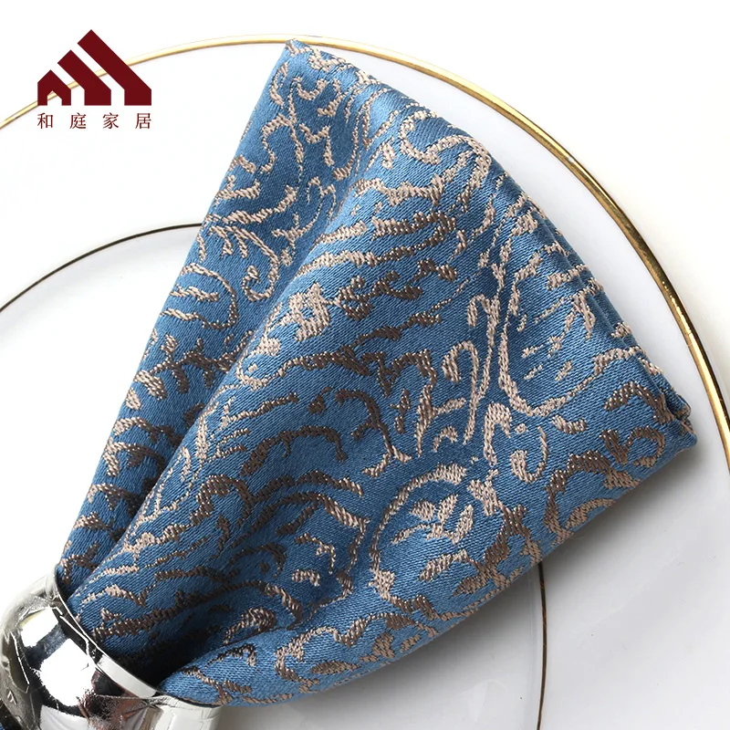 Набор из 6 жаккардовые тканевые салфетки окрашенной ткани для украшения столовой