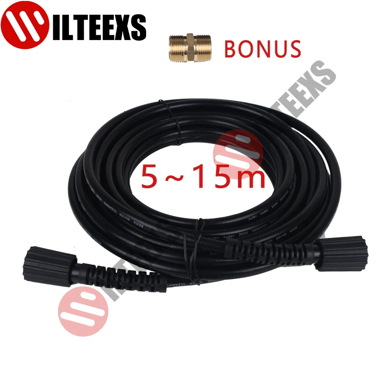 

1/4" * 220bar 3200psi Pressure Washer Hose High Pressure Hose Cord Pipe CarWash Hose Water Cleaning Extension Hose M22-pin 14/15