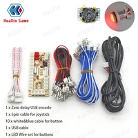1 set zero delay with 5v arcade game usb encoder joystick push buttoons kit for pc mame raspberry pi retropie projects perfect