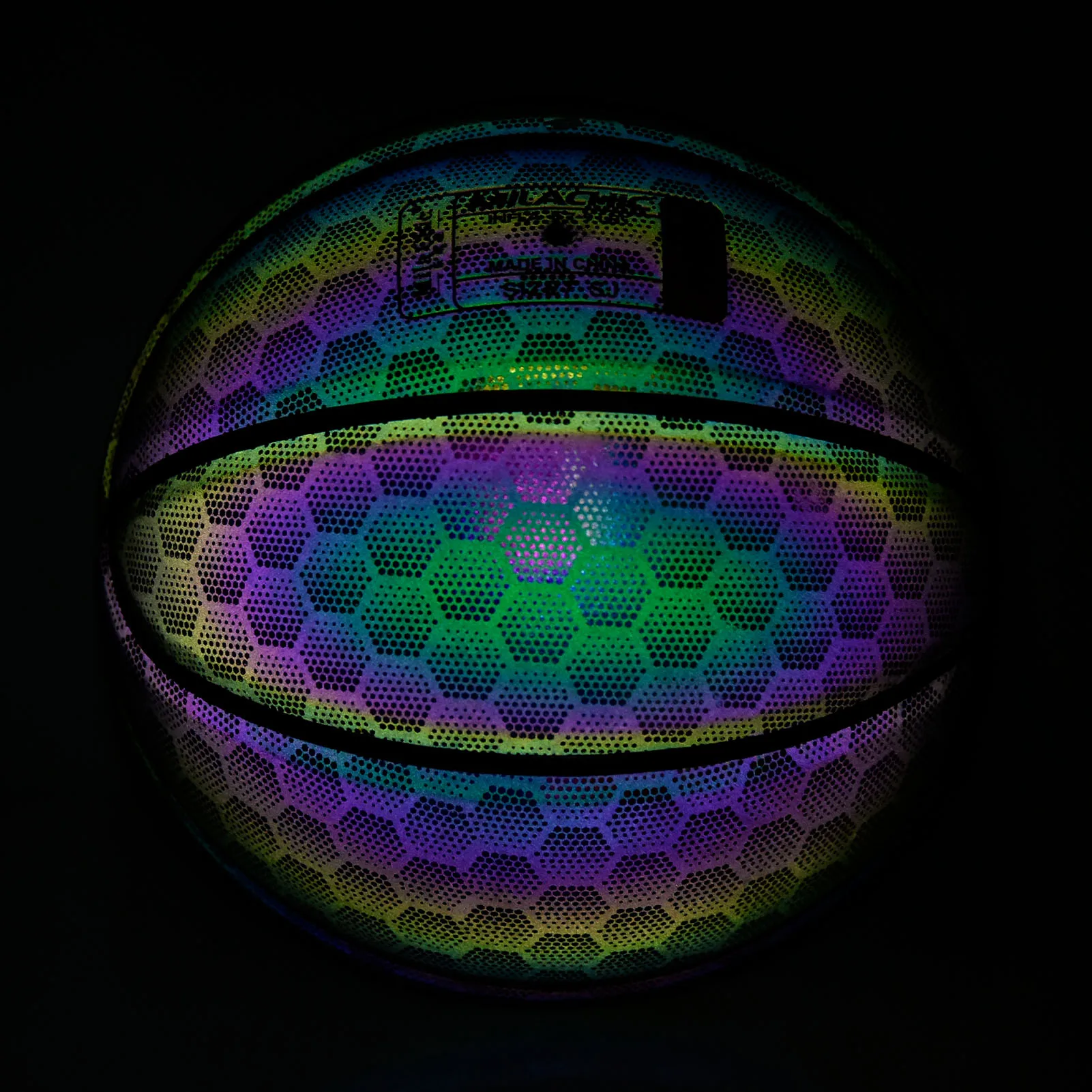 

Reflective Glowing Basketball Holographic Size 7 Sports Ball Better Reflective Effect Great for Outdoor/Indoor Play Gift for Kid