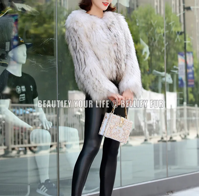 Вязаные куртки и пальто из натурального меха лисы ручной работы в корейском
