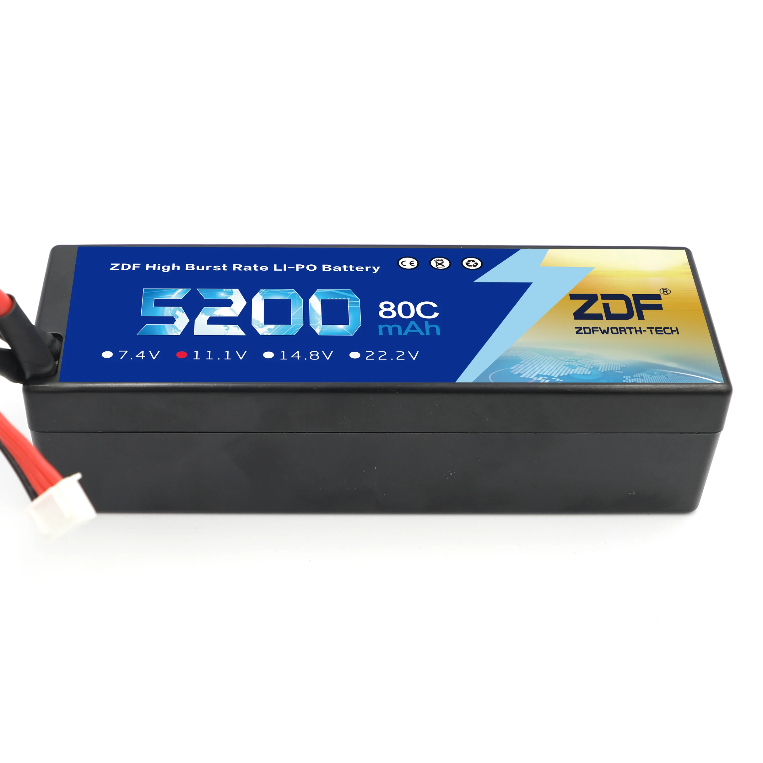 ZDF 2 шт./лот жесткий чехол RC Lipo батарея 11 1 В 5200 мАч 3S 80C max160C для автомобиль