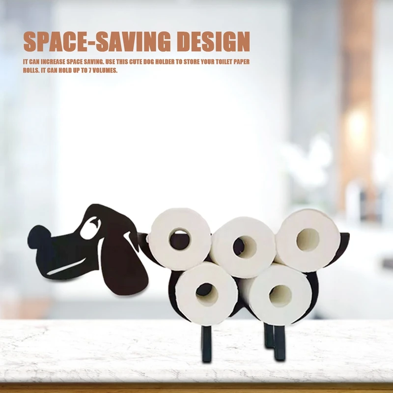 Декоративный держатель для туалетной бумаги в виде собаки-отдельно стоящая полка для хранения салфеток в ванной черная настенная рулонная ...
