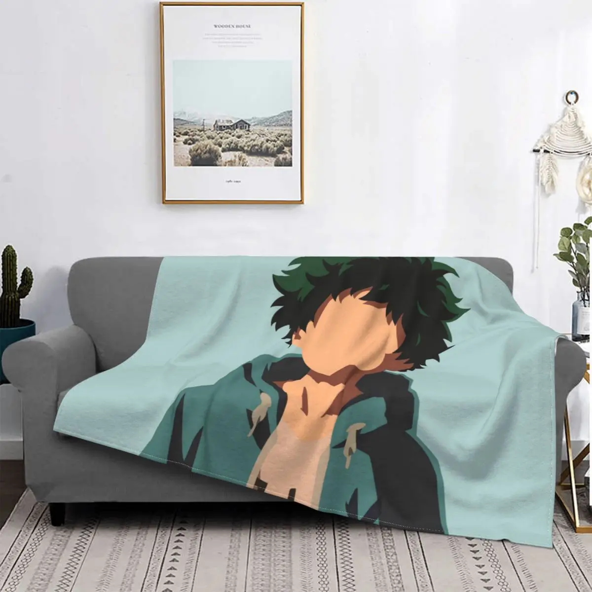 

Manta de franela de Anime juvenil My Hero Academia Midoriya Izuku, colcha de lana suave acogedora