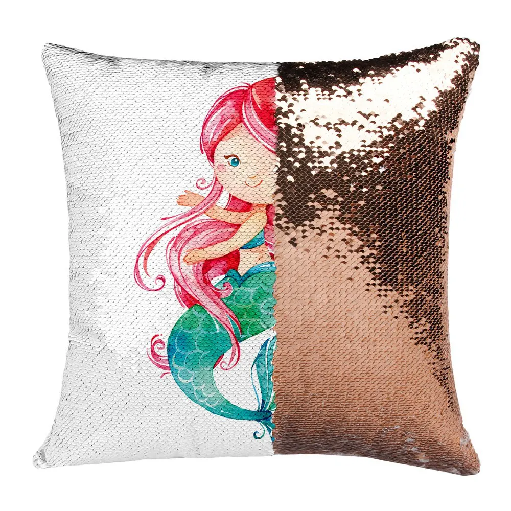 Креативный дизайн сделай сам Русалка подушка декорированная блестками чехол