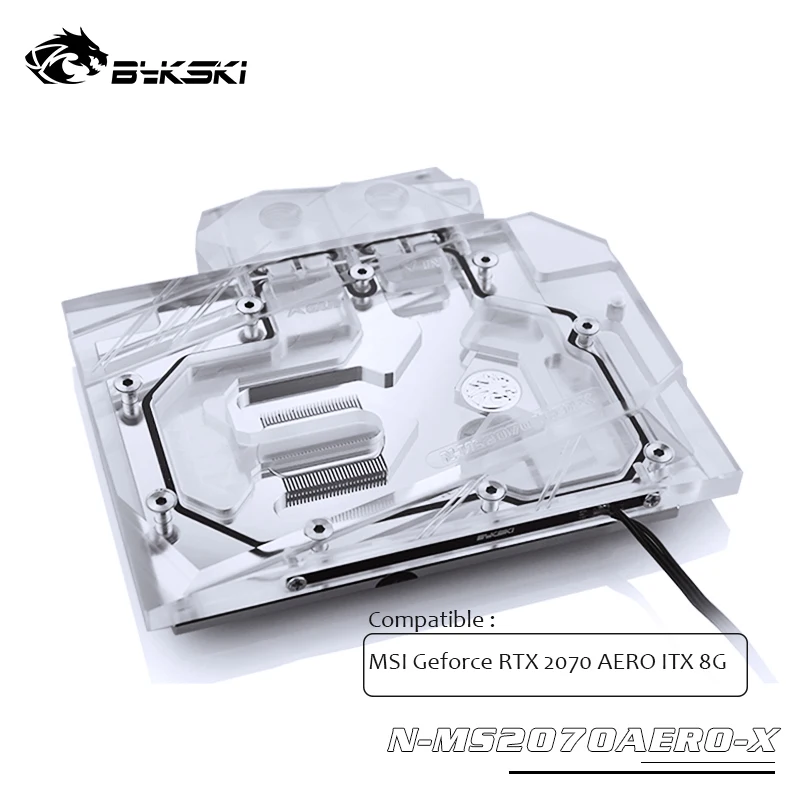 Bykski полное покрытие графическая карта GPU водный блок для MSI Geforce RTX 2070 AERO ITX 8G N MS2070AERO