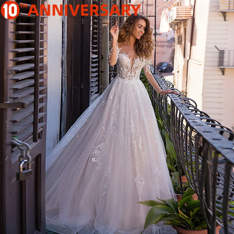 

BAZIIINGAAA Luxury Wedding Dress V-neck Card Shoulder Wedding Dress Sexy Backless 3D Decal Bride Support Tailor-made