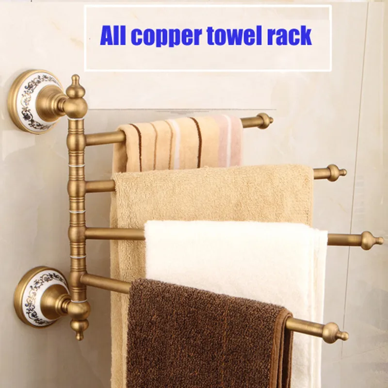Античная латунная вешалка для полотенец ванной комнаты настенное крепление