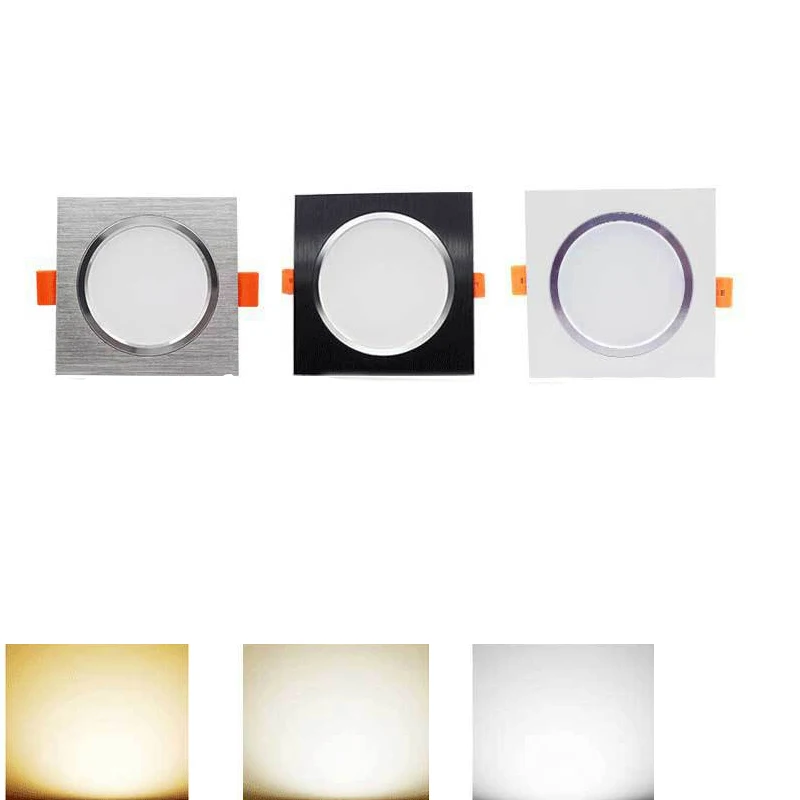 

LED Downlight Square Recessed lights 3W 5W 7W 9W 12W LED Ceiling Lamp for Kitchen/Home/Office/Living room Indoor Lighting AC220V