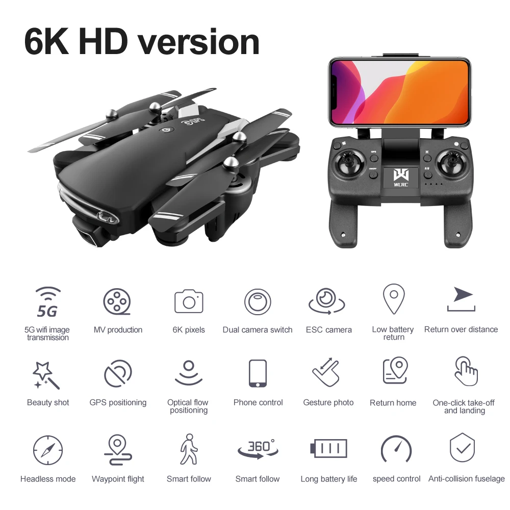 

KK7 4K HD 5G Wi-Fi GPS () RC 500