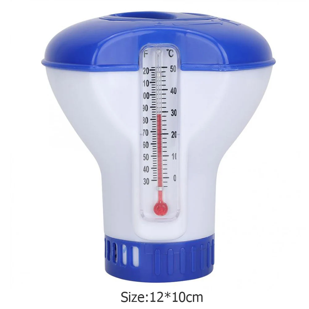 

Swimming Pool Spa Chemical Dispenser Floating Tablet Chlorine +Thermometer Automatic Drug Dispenser Afloat Spa Pool Accessories