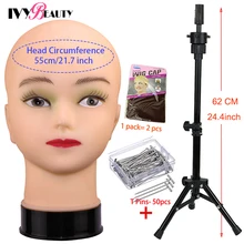 Female Bald Mannequin Head With Wig Stand Tipod Cosmetology Practice Training Manikin Head With Stand For Mannequin Wigs Making