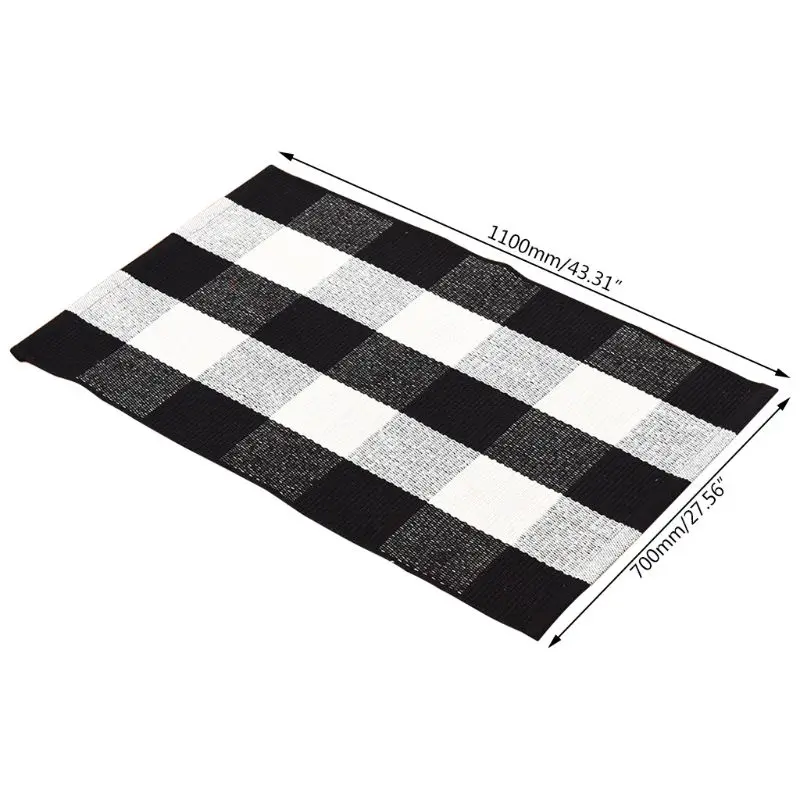 

27.5''x43'' Check Plaid Area Outdoor Rugs for Layered Door Mats Kitchen Bedroom 57BB