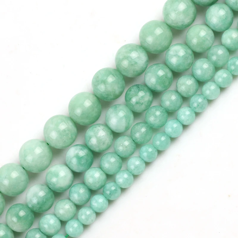 

Angelite Green Plated Natural Stone Beads Smoot Round Loose Spacer Beads For Jewelry Making DIY Bracelet Perles 15" 6/8/10/12mm