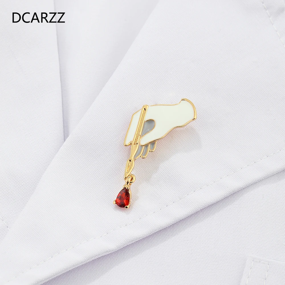 Брошь DCARZZ в виде лекарства брошь для медсестры с белой эмалью золотого и