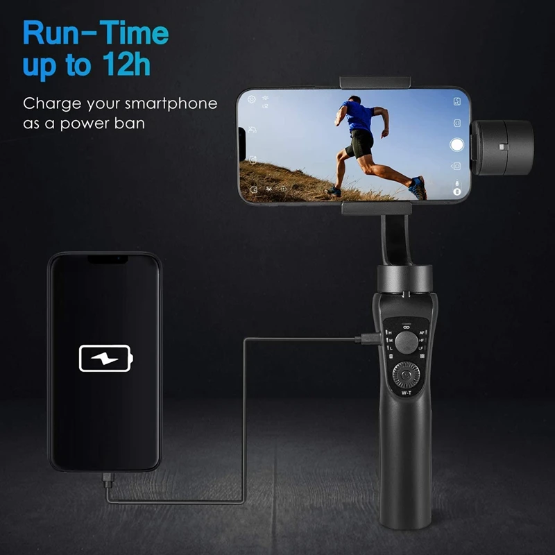 

Mobile Phone Stabilizer,3 Axis Handheld Gimbal Stabilizer Selfie Stick for Android /Ios Phone with Sport Inception Mode