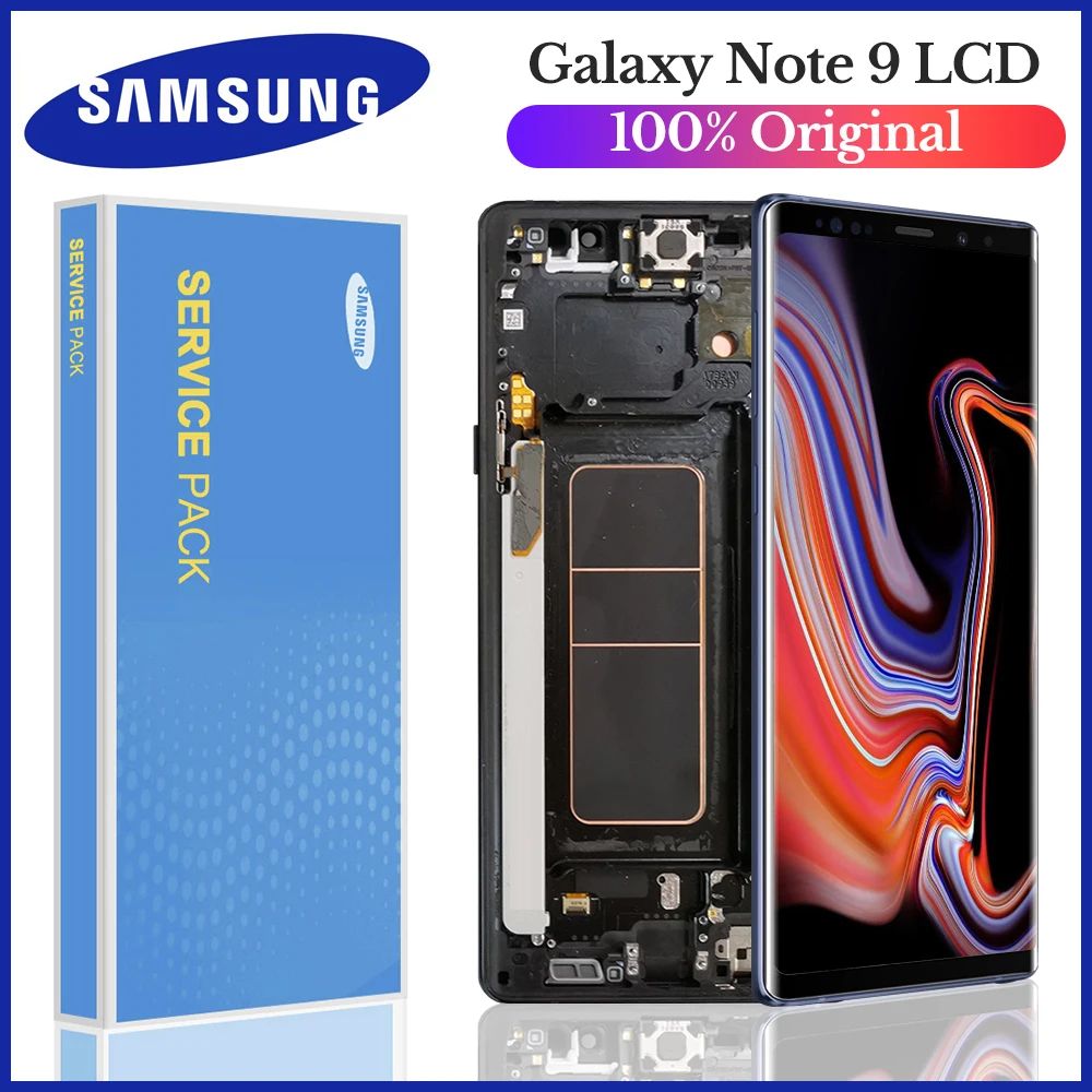 Оригинальный 6 4 ''SUPER AMOLED ЖК дисплей с рамкой для SAMSUNG GALAXY Note 9 N960D N960F сенсорный