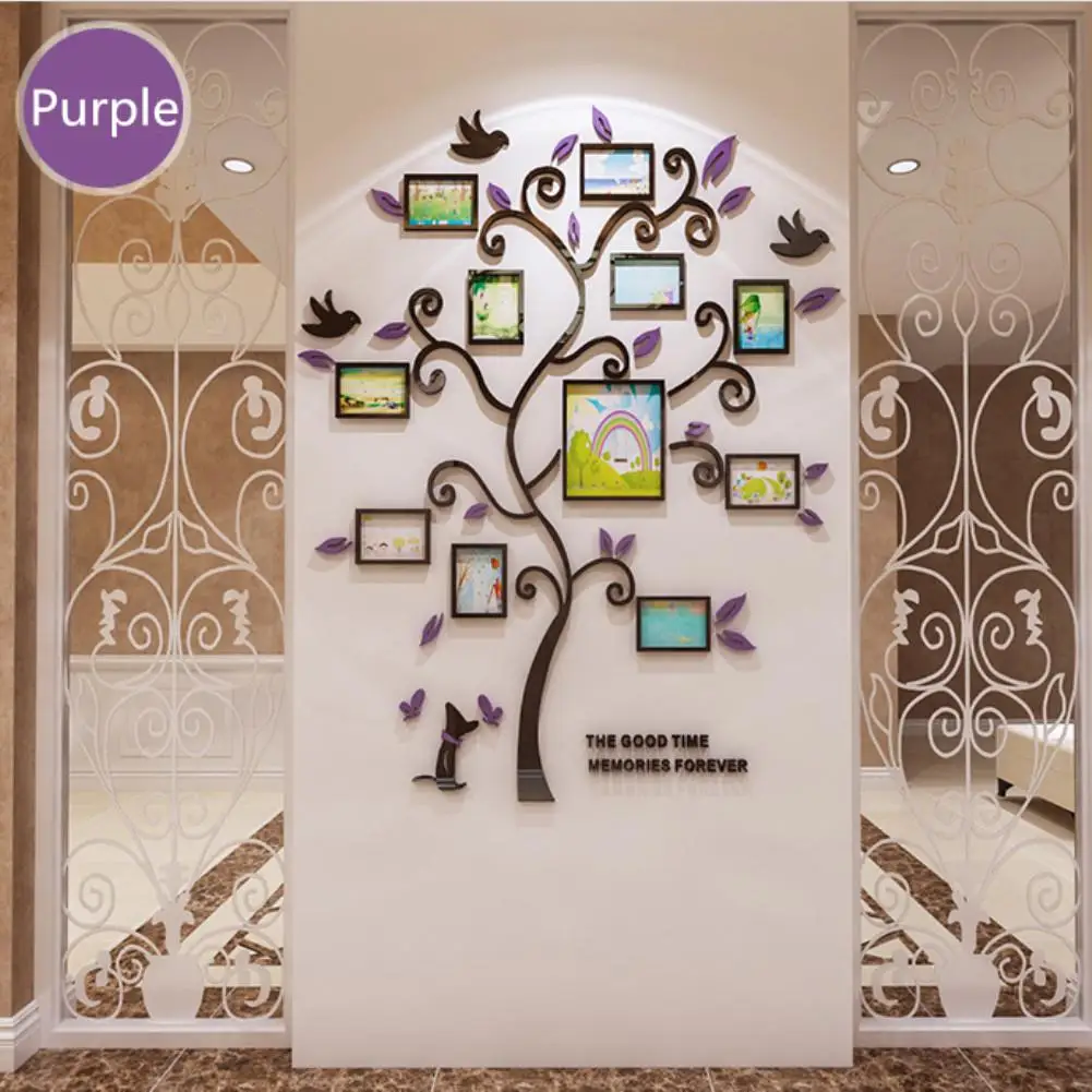 3D наклейка на дерево из акрила фотоальбом наклейки для стен в форме дерева
