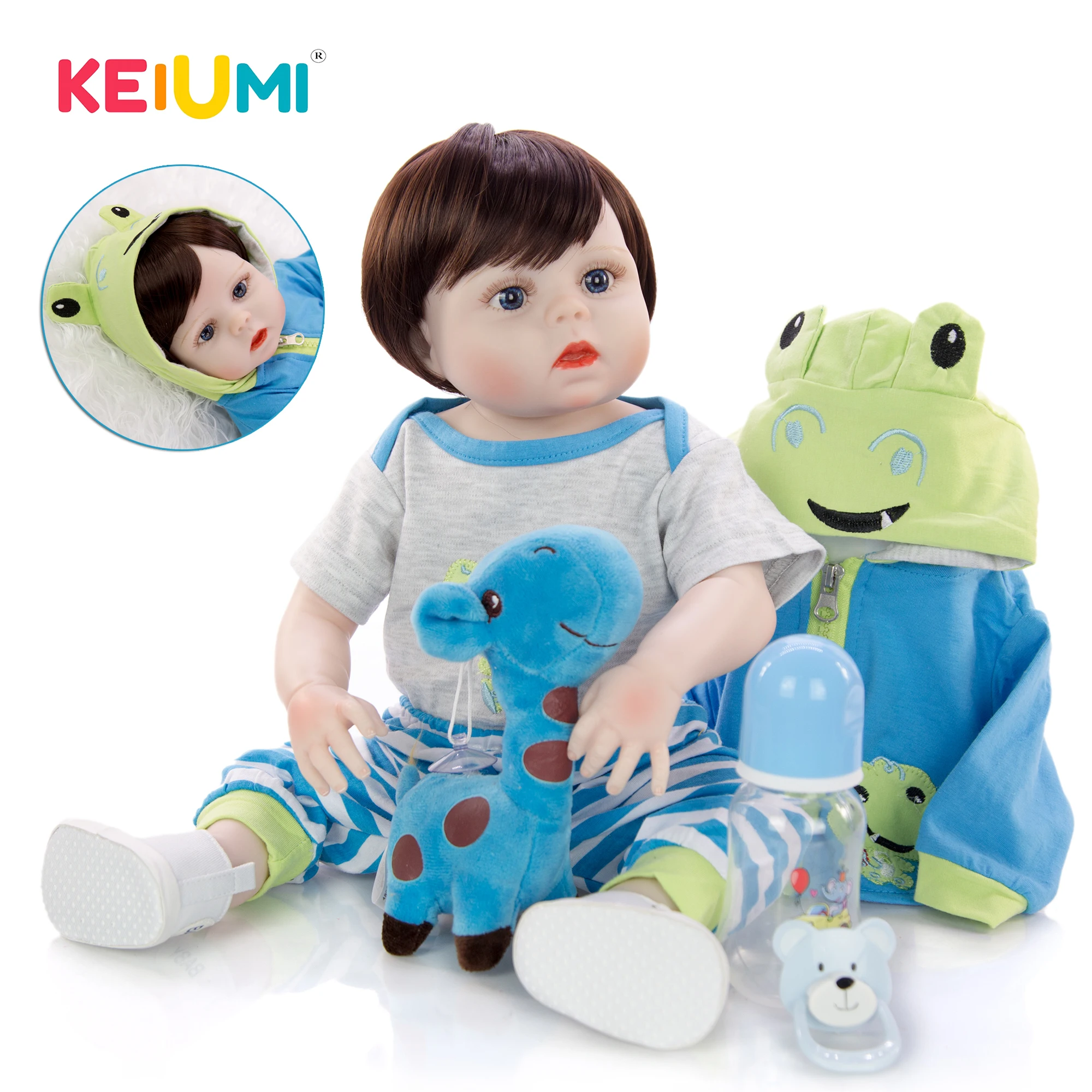 Силиконовая игрушка реборн KEIUMI ручной работы Реалистичная полностью виниловая