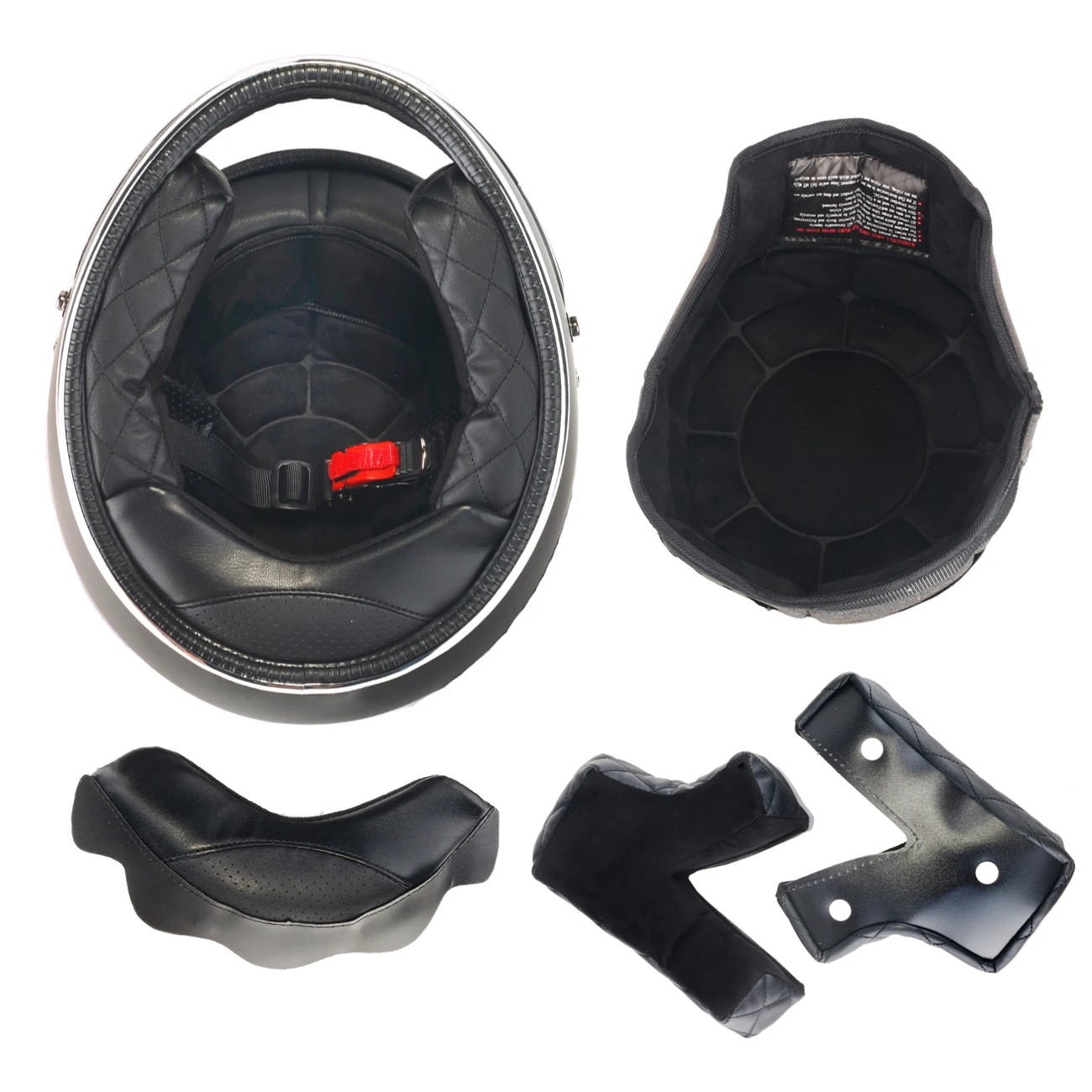 

Leather Coated DOT Approved Fiberglass Full Face Motorcycle Helmet Liner Removable and Washable Factory Price MSFH0700CG