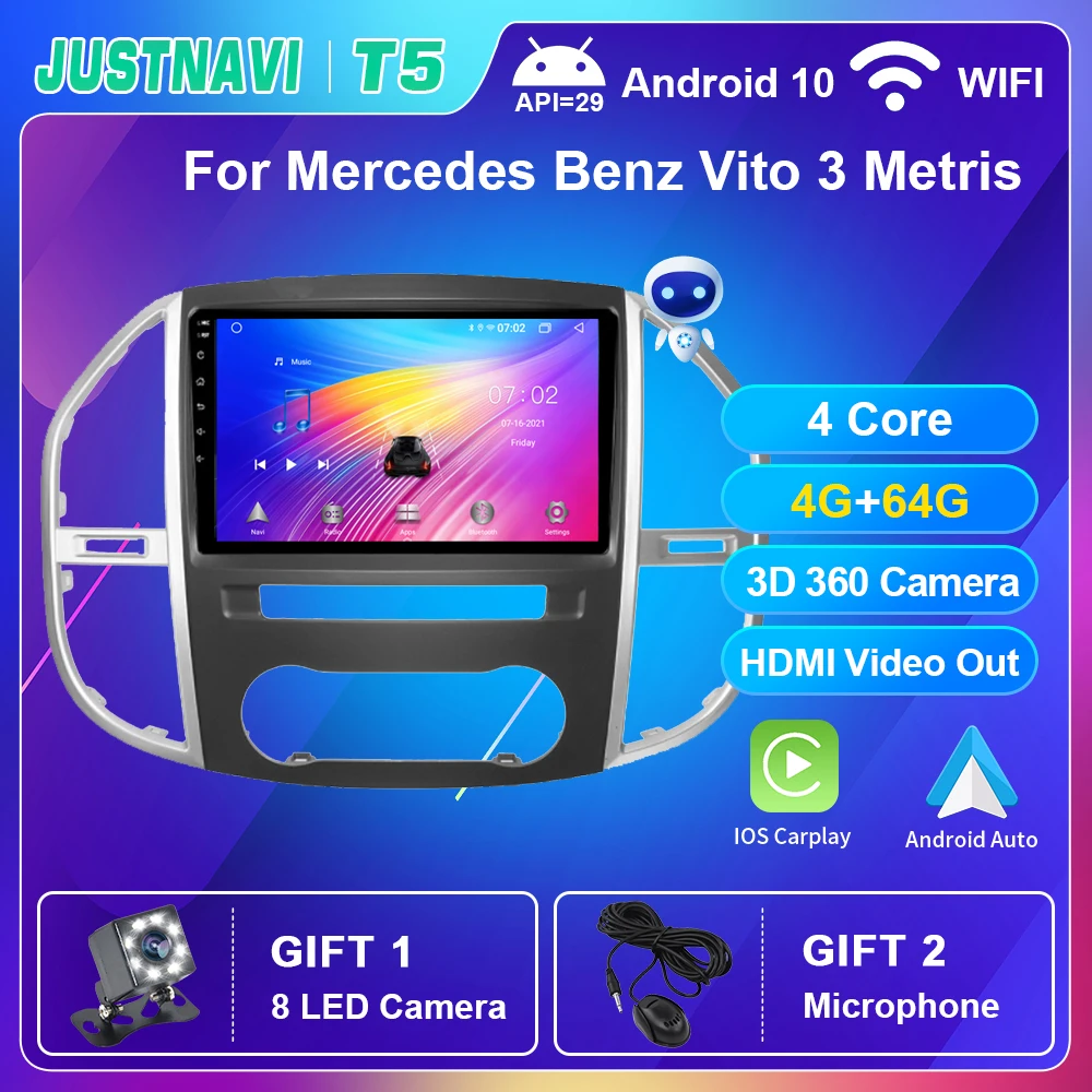 

Android 10.0 Autoradio For Mercedes Benz Vito 3 Metris 2016- 2020 Carplay Stereo Multimedia Player GPS 4G Navigation Headrest