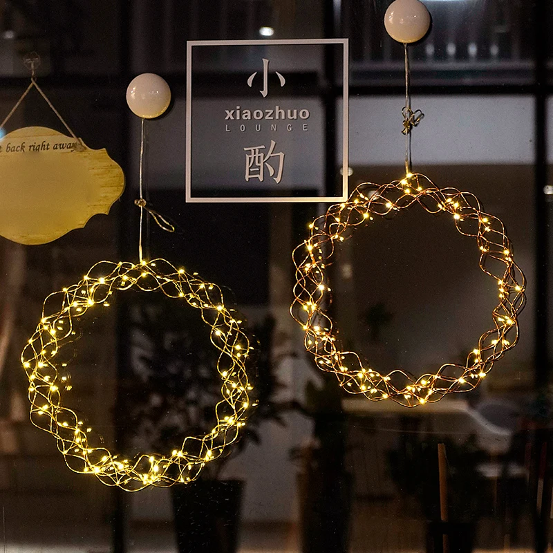 

Рождественские украшения, светильники, украшения для окна магазина, Рождественская елка, светодиодные подвесные светильники, рождественск...