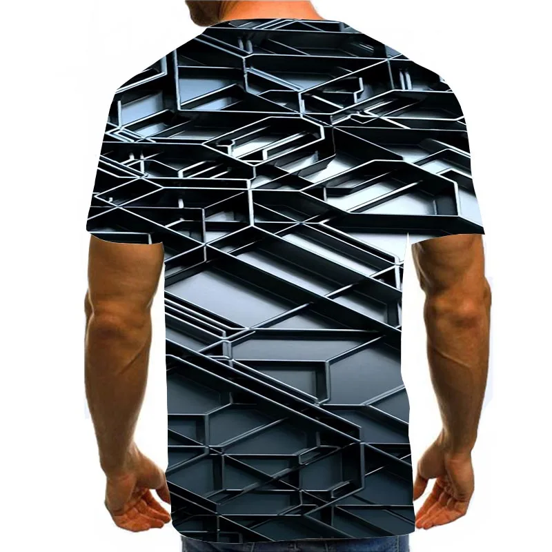 

Men's Graphic T Shirts 3D Print Shirt Daily Tees Abstract Pattern Tops Gray