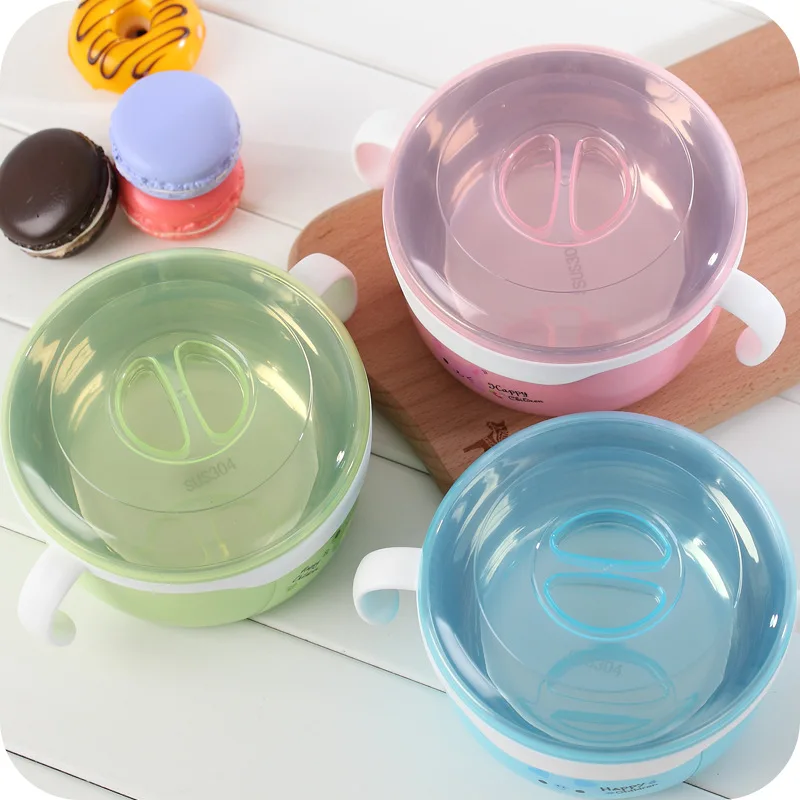 Распродажа мультяшная миска для лапши с крышкой ручкой 620 мл конфетный цвет