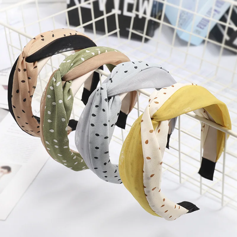 

Korean Chiffon Headband Bezel Simple Knotted Hair Hoop for Women Grils Hairband Fashion Headwear Girls Hair Accessories
