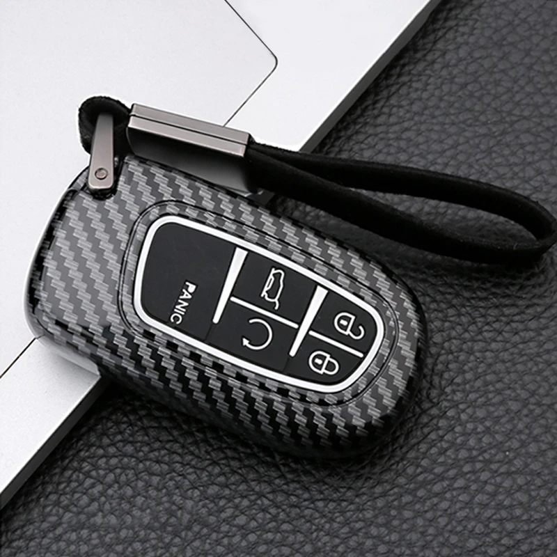 

For Jeep Compass Grand Cherokee Renegade Chrysler 300C Fiat Freemont For Dodge Ram 1500 Carbon Car Smart Remote key Cover Case