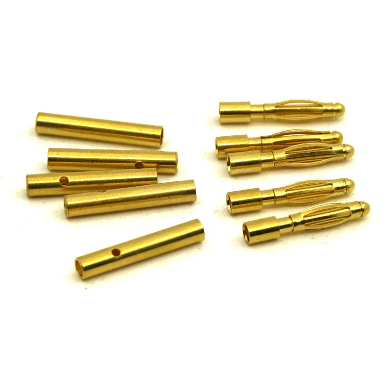 20 пар 2 мм Золотая пуля разъем типа банан для ESC батарейный двигатель RC FPV Racing Drone