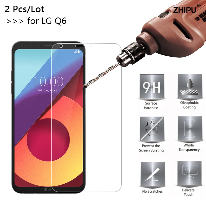 2 шт. 2.5D 0 26 мм 9H Премиум Закаленное стекло для LG Q6 Защитная пленка Alpha|Защитные
