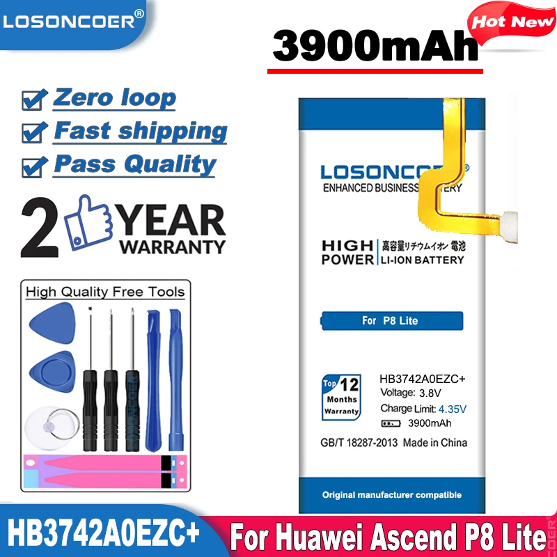 3900 мАч HB3742A0EZC + для Huawei Ascend P8 Lite батарея GR3 2016 TAG L21 L22 L23 L01 L03 L13 ALE UL00 батарея|battery for