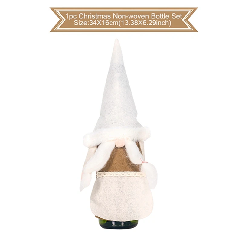 Wine Bottle Cover 6 шт. рождественские товары Кубок для шампанского вина Стекло Подвески веселого Рождества Декор для дома Noel с утолщённой меховой опушкой, Рождество Happy год - Цвет: Wine Bottle Cover