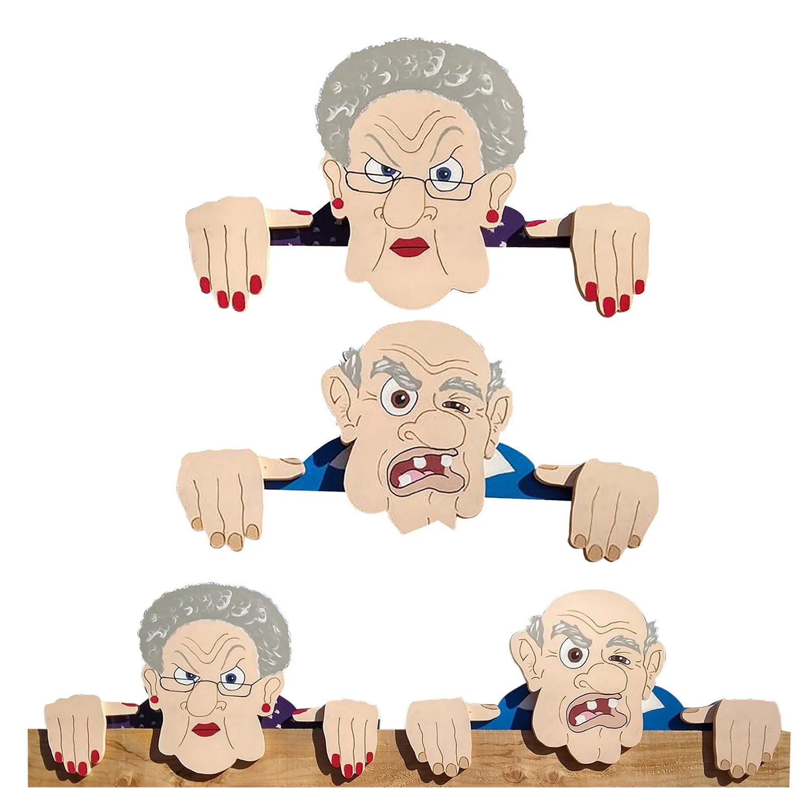 Иллюстрация в виде сердитых стариков и леди украшение для сада художественное