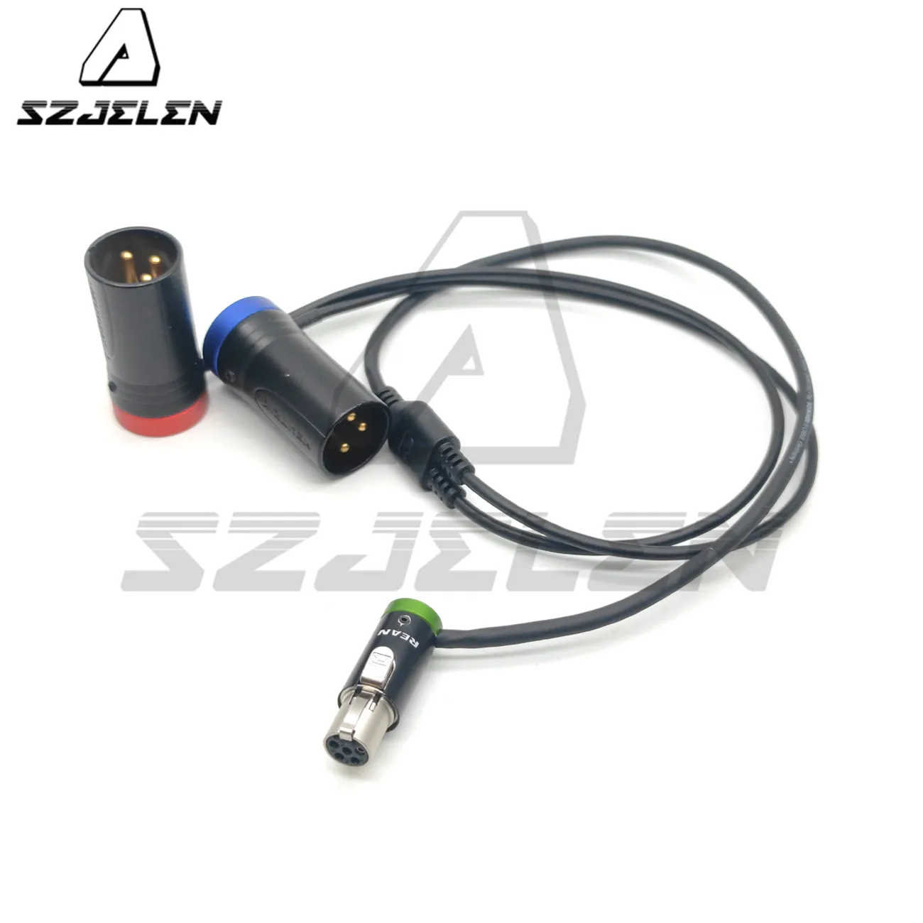 Low-profile ta5f mini XLR 5-pin female to two low-profile XLR NEUTRIK 3-pin XLR male connectors for Zaxcom qrx200 audio cables